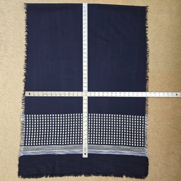 NWT J. Crew Cotton Scarf Navy & White - Picture 7 of 12